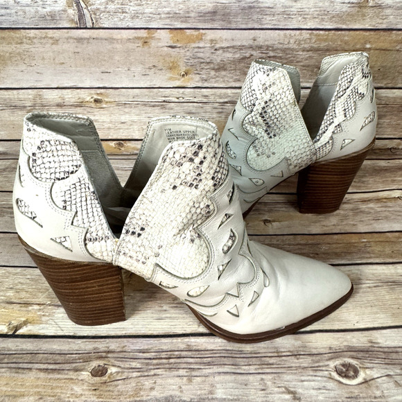 Gianni Bini GB Womens Beige Boho Western Block Heel Ankle Boots 11M - Picture 5 of 9